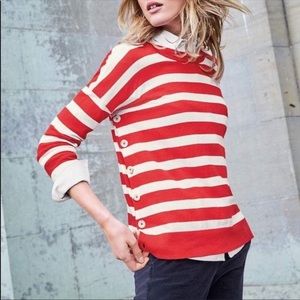 Boden Grace Button Striped Sweater